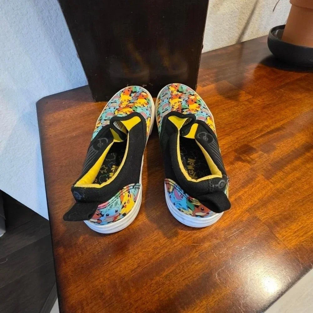 Pokemon multicoloured slip on trainers shoe size 4